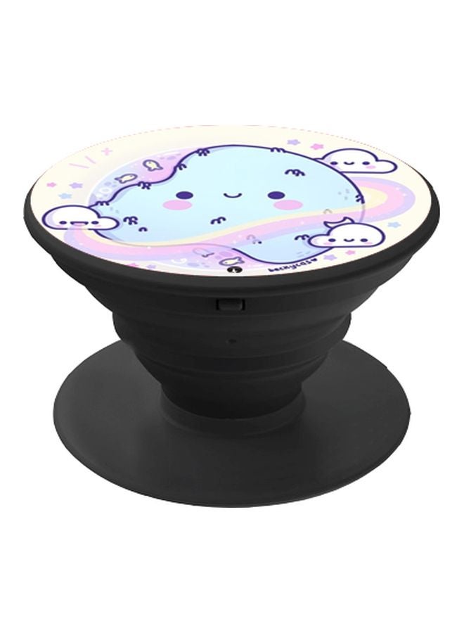 BP Cartoon Printed Pop Socket Phone Holder Blue/Purple/Off White - Image 1