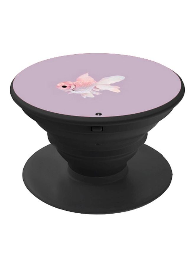 BP Fish Printed Pop Socket Phone Holder Light Purple/Pink - Image 1