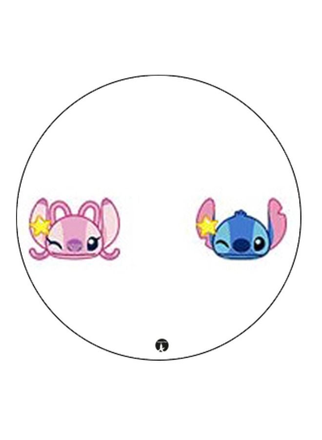 بي بي حامل هاتف على شكل مقبض أصابع منبثق بطبعة رسومات كرتونية أبيض/وردي/أسود - Image 2