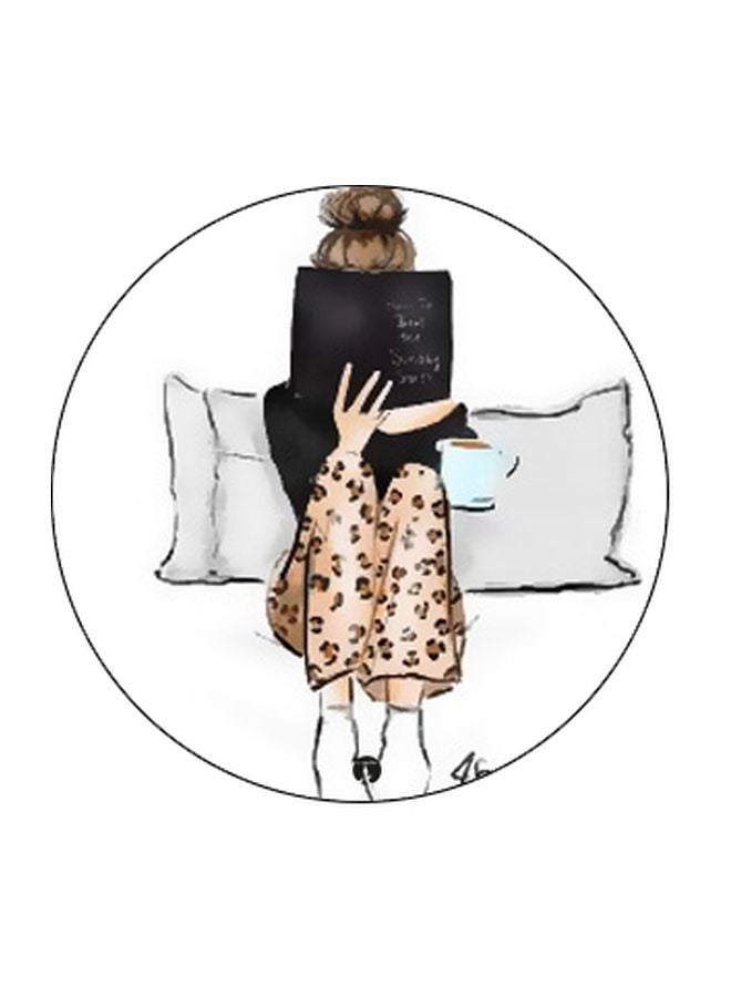 BP Girl Printed Pop Socket Phone Holder White/Brown/Black - Image 2