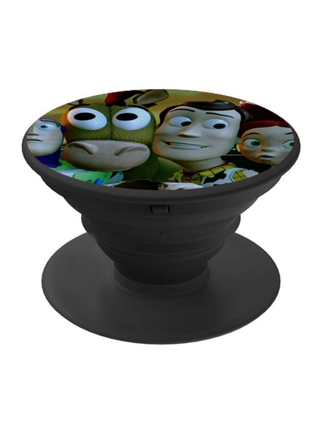BP Cartoon Printed Pop Socket Phone Holder Beige/Green/Black - Image 1