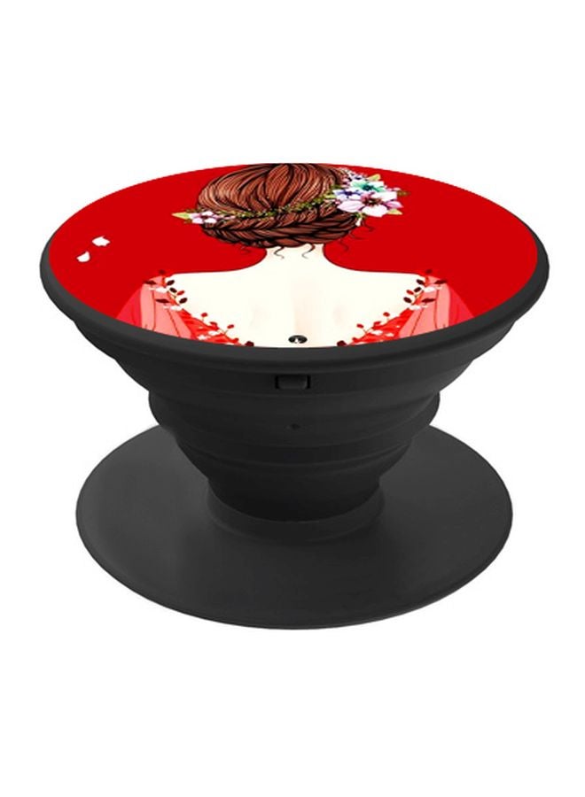 بي بي حامل هاتف بوب سوكيت مطبوع بتصميم امرأة بني/ أسود/ أحمر - Image 1