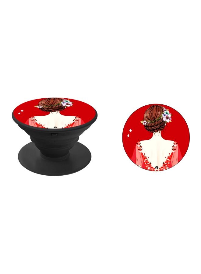 بي بي حامل هاتف بوب سوكيت مطبوع بتصميم امرأة بني/ أسود/ أحمر - Image 2