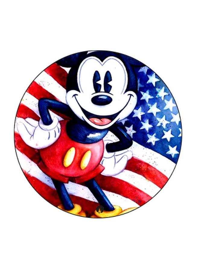 Mickey Mouse With American Flag Printed Pop Socket Phone Holder Red/White/Black