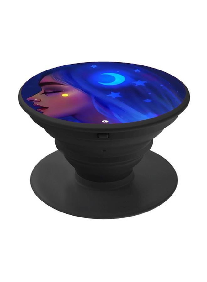 BP Anime Girl With Moon And Stars Printed Pop Socket Phone Holder Blue/Beige/Black - Image 1