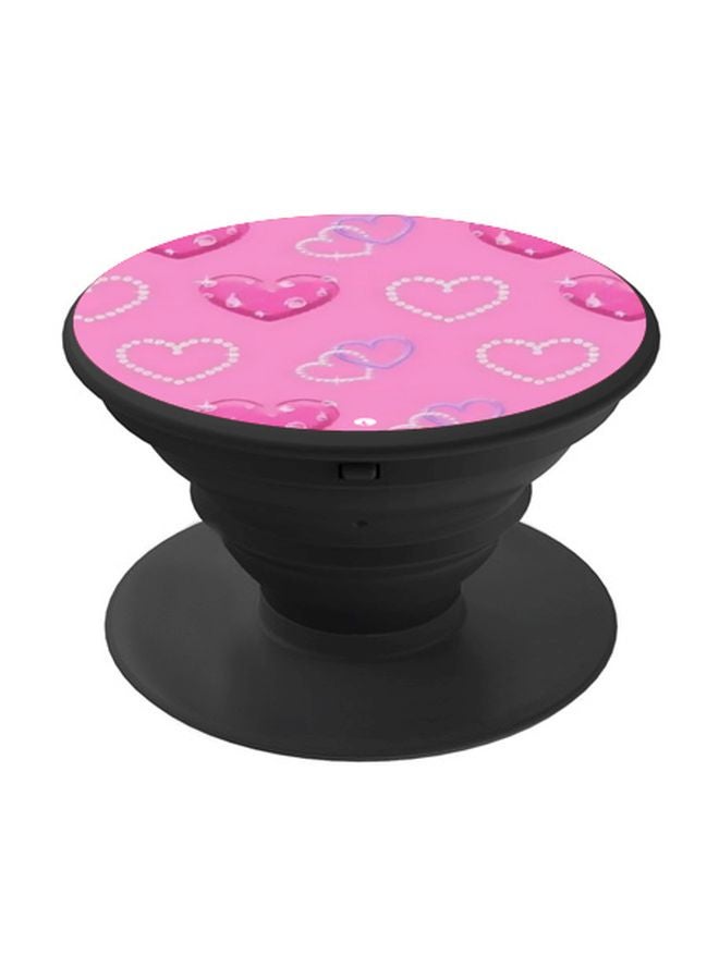 بي بي حامل هاتف بوب سوكيت بطبعة ورق حائط برسمة كارتونية لقلوب وردي/ أبيض/أرجواني - Image 1