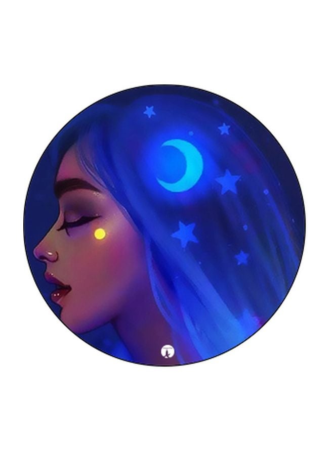 BP Anime Girl With Moon And Stars Printed Pop Socket Phone Holder Blue/Beige/Black - Image 2