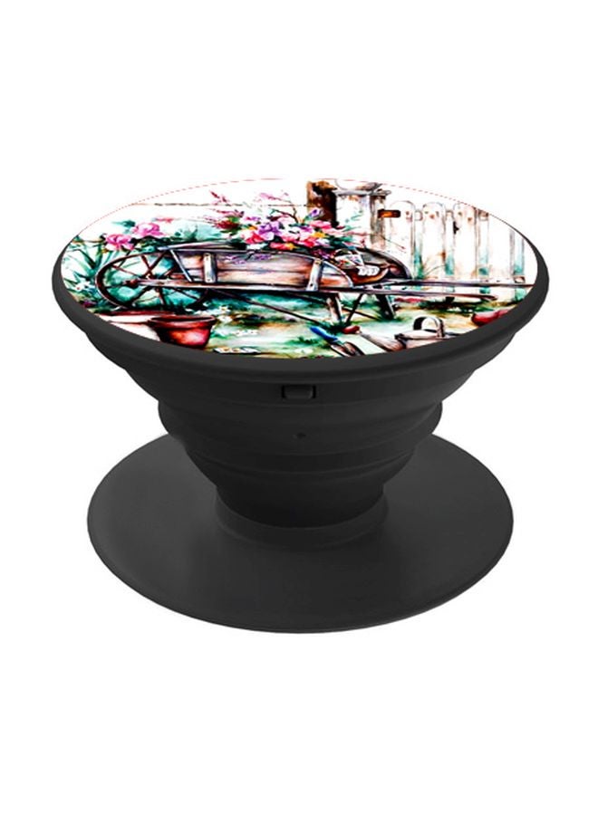 BP Flower Trough Painting Printed Pop Socket Phone Holder White/Pink/Black - Image 1