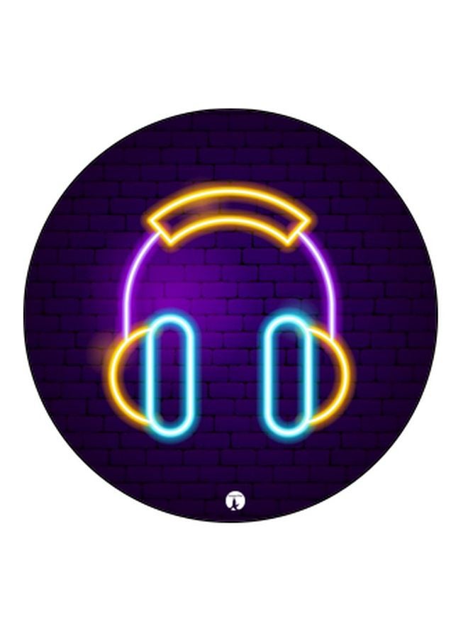 BP Neon Headphones Printed Pop Socket Phone Holder Purple/Yellow/Black - Image 2