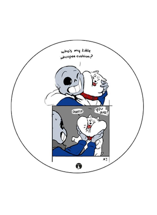 بي بي حامل هاتف على شكل مقبض أصابع منبثق بطبعة رسومات كرتونية أبيض/رمادي/أسود - Image 2