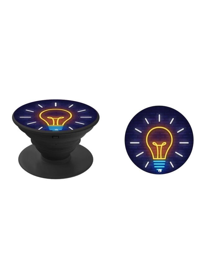 BP Bulb Printed Pop Socket Phone Holder Black/Blue/Yellow - Image 2