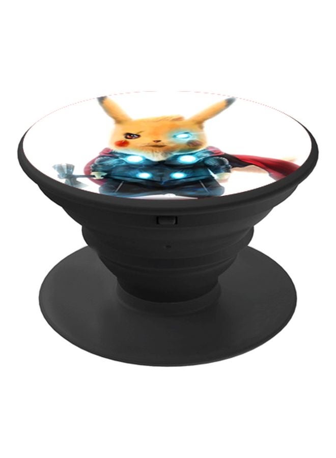 BP Pikachu Printed Pop Socket Phone Holder White/Yellow/Black - Image 1