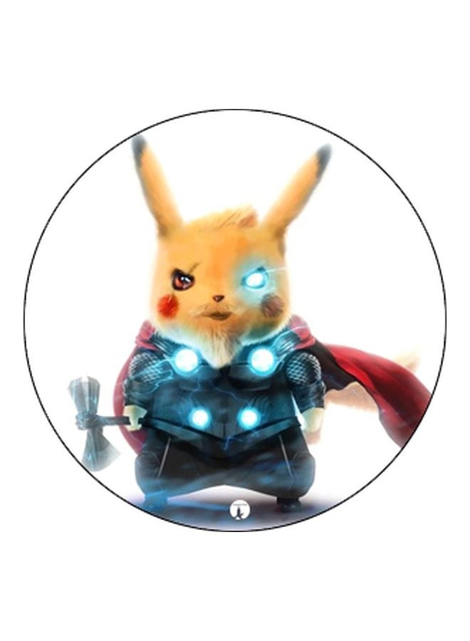 BP Pikachu Printed Pop Socket Phone Holder White/Yellow/Black - Image 2