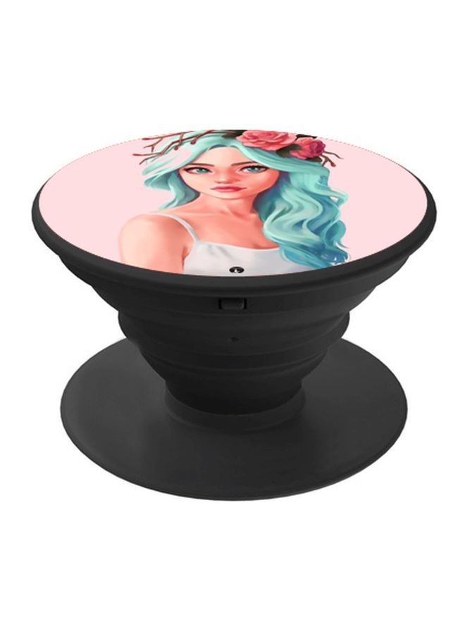 BP Girl Printed Pop Socket Phone Holder Pink/Blue/Black - Image 1