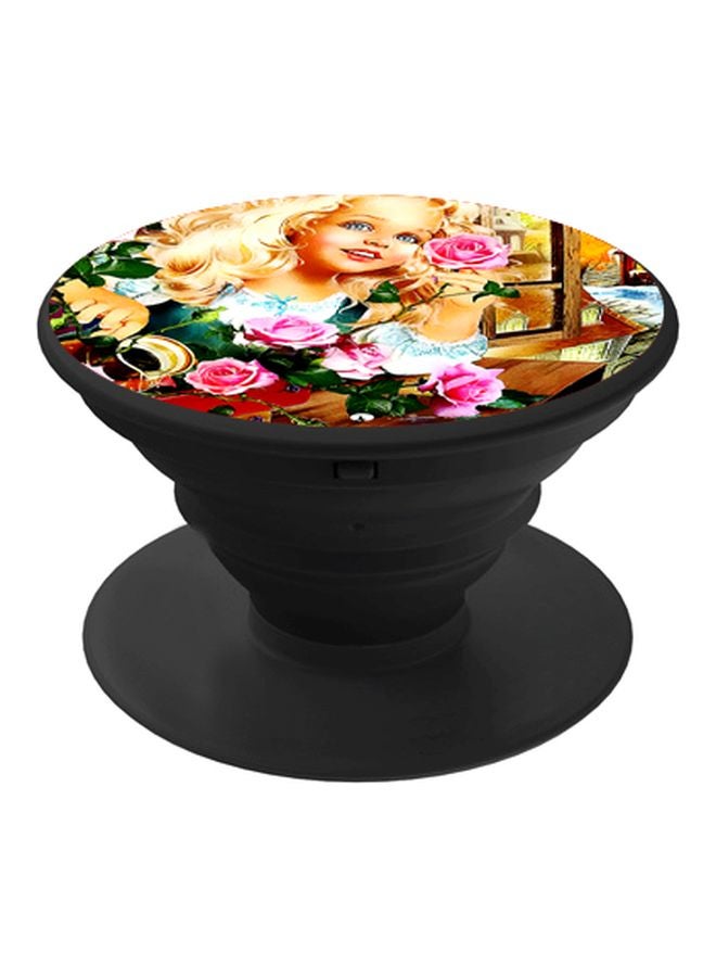 BP Girl Printed Pop Socket Phone Holder Beige/Pink/Black - Image 1
