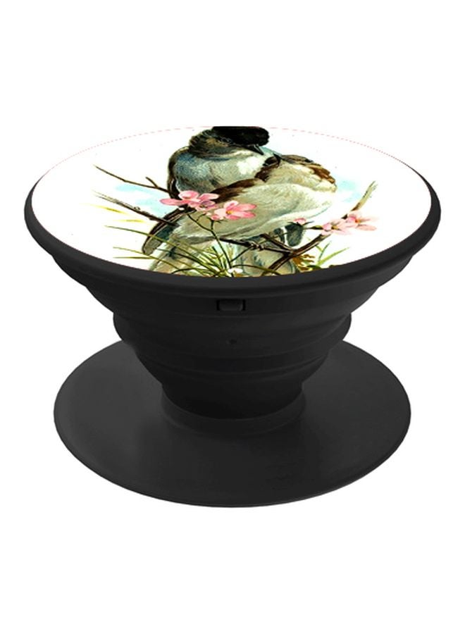 بي بي حامل للهاتف بوب سوكيت بطبعة طيور أبيض/وردي/أسود - Image 1