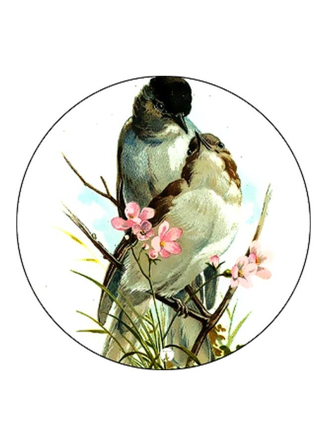 بي بي حامل للهاتف بوب سوكيت بطبعة طيور أبيض/وردي/أسود - Image 2