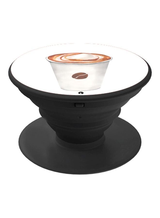 BP Coffee Cup Printed Pop Socket Phone Holder White/Brown/Black - Image 1