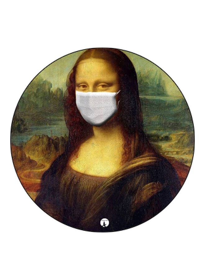 BP - Mona Lisa With Mask Printed Pop Socket Phone Holder Black/Brown/Green - Image 1