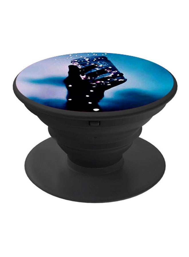 BP Hand Printed Pop Socket Phone Holder Blue/Pink/Black - Image 1