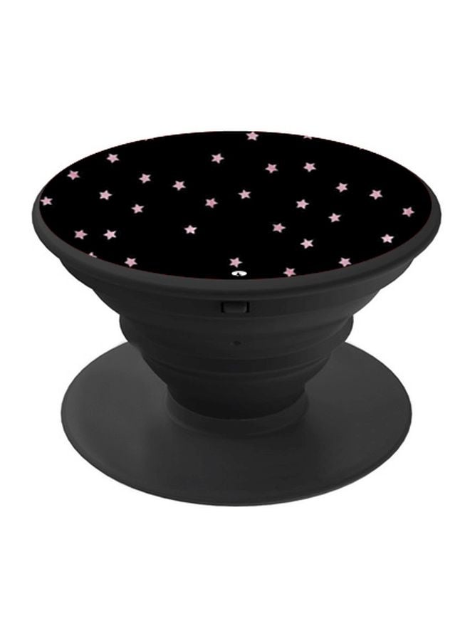 BP Stars Printed Pop Socket Phone Holder Black/Pink - Image 1