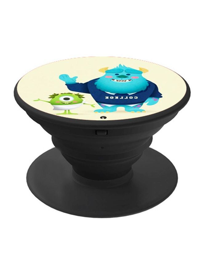 بي بي حامل هاتف على شكل مقبض أصابع منبثق بطبعة رسومات كرتونية بيج/ أزرق/ أخضر - Image 1