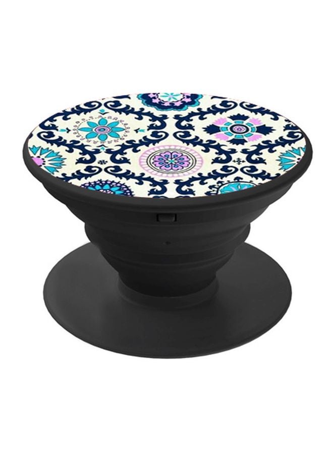 BP Paisley Printed Pop Socket Phone Holder White/Blue/Black - Image 1