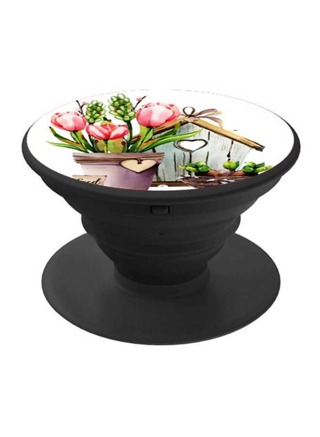 BP Floral Printed Pop Socket Phone Holder Pink/Green/Black - Image 1