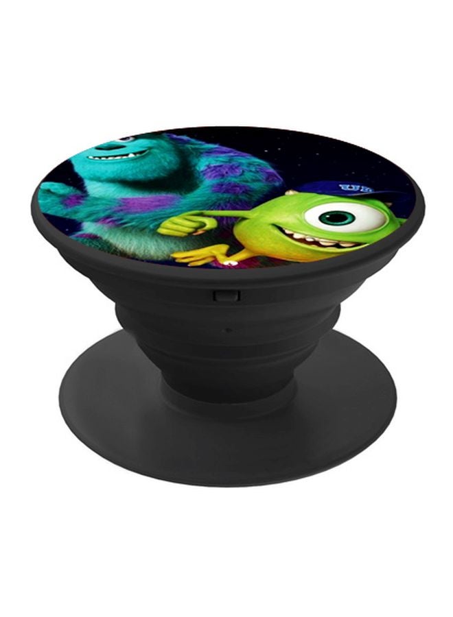 بي بي حامل هاتف على شكل مقبض أصابع منبثق بطبعة رسومات كرتونية الأخضر/ الأرجواني/ الأسود - Image 1