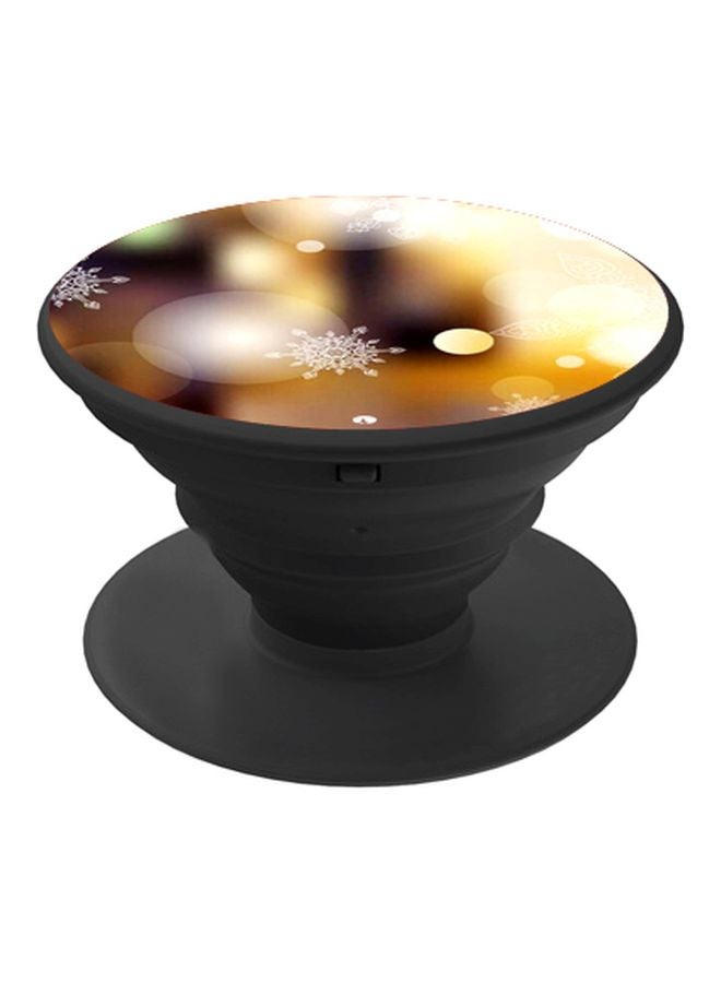 BP Snowflakes Printed Pop Socket Phone Holder Yellow/White/Black - Image 1