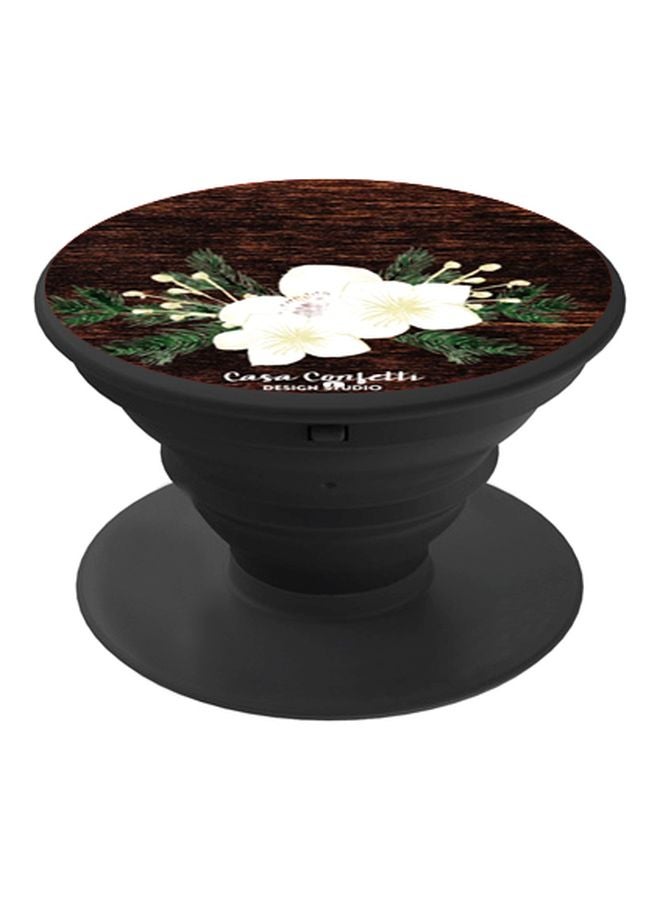 BP Floral Printed Pop Socket Phone Holder Brown/Green/Black - Image 1