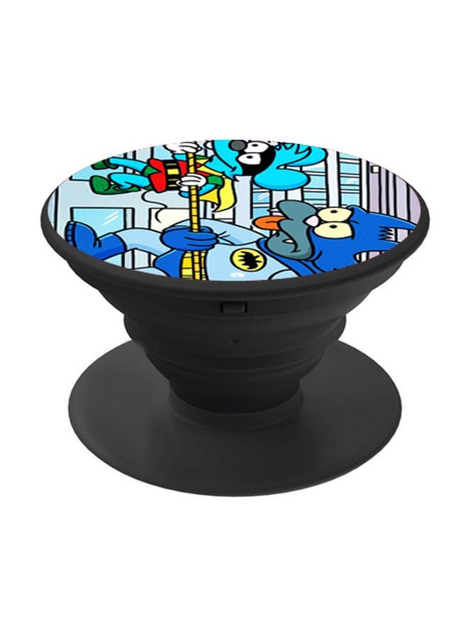 BP Cartoon Printed Pop Socket Phone Holder Blue/Black - Image 1