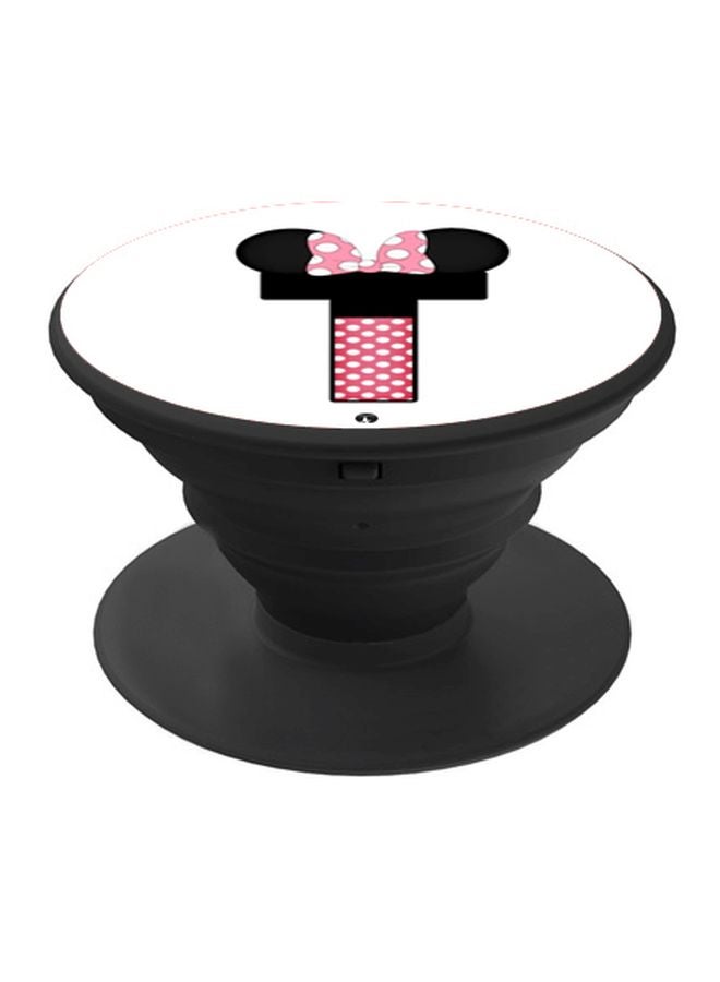 BP Initial I Printed Pop Socket Phone Holder White/Pink/Black - Image 1