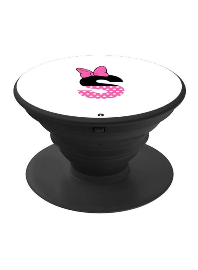 BP Initial S Printed Pop Socket Phone Holder White/Pink/Black - Image 1