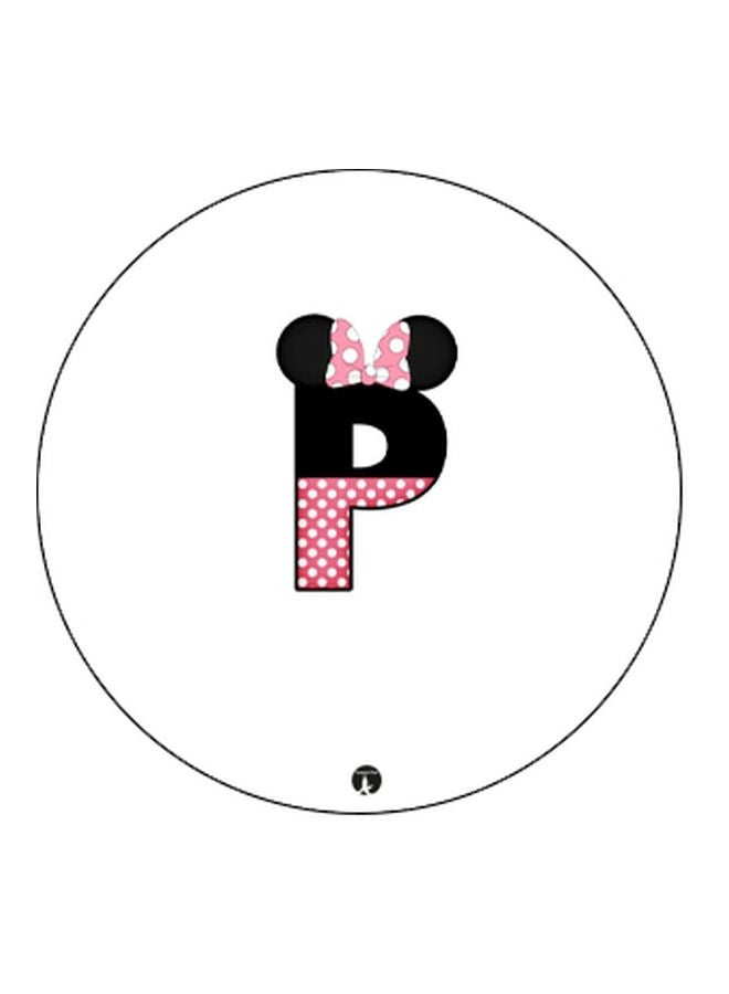BP Initial P Printed Pop Socket Phone Holder White/Pink/Black - Image 2