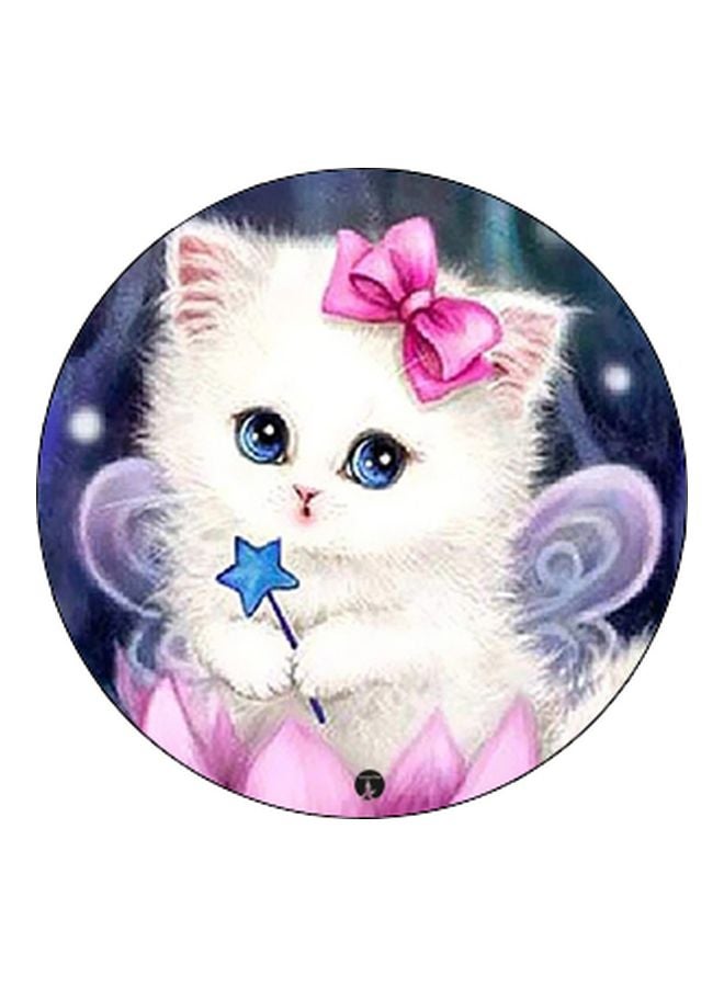 بي بي حامل هاتف بوب سوكيت مزيّن بطبعة قطة صغيرة أبيض/أرجواني/أسود - Image 2