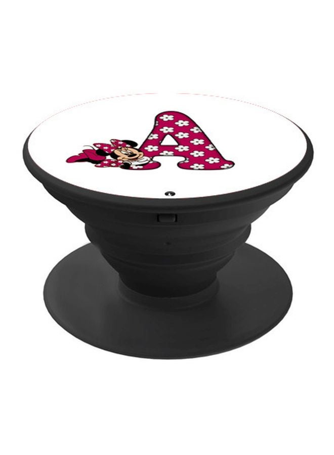 BP Initial A Printed Pop Socket Phone Holder White/Red/Black - Image 1
