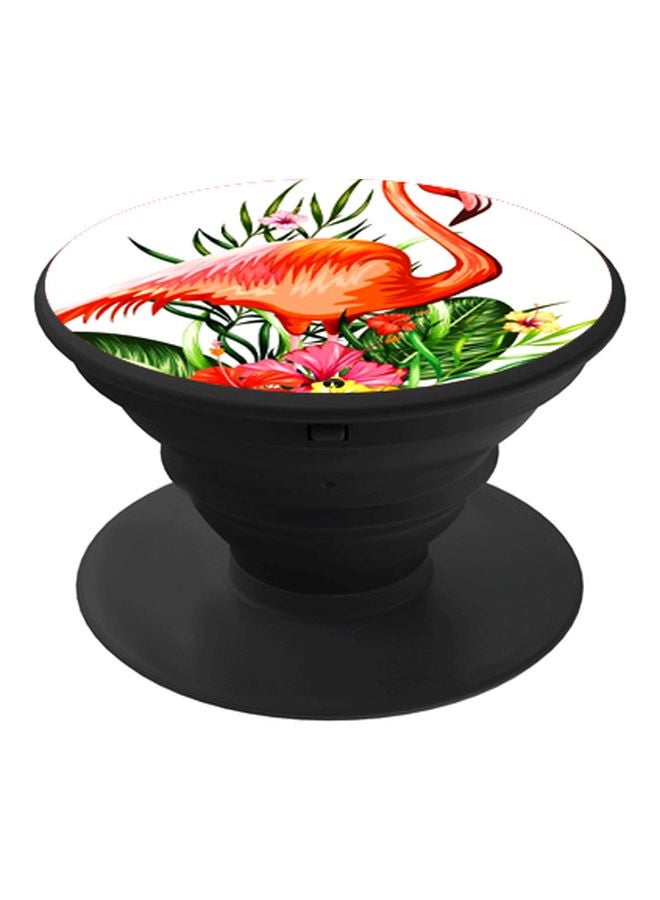 BP Flamingo Printed Pop Socket Phone Holder Orange/Green/Black - Image 1