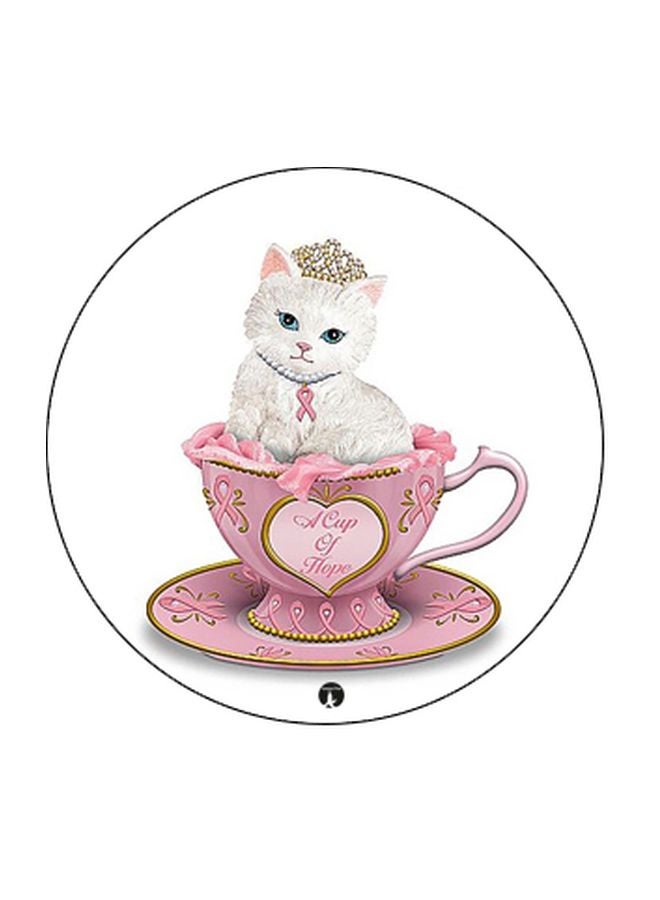 BP Cat Printed Pop Socket Phone Holder White/Pink/Black - Image 2