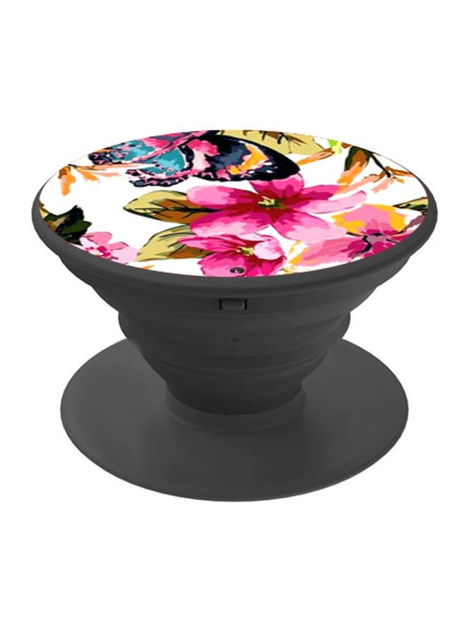 BP Flower Printed Pop Socket Phone Holder Pink/Yellow/White - Image 1