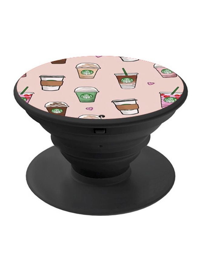 BP Starbucks Printed Pop Socket Phone Holder Beige/Green/Brown - Image 1