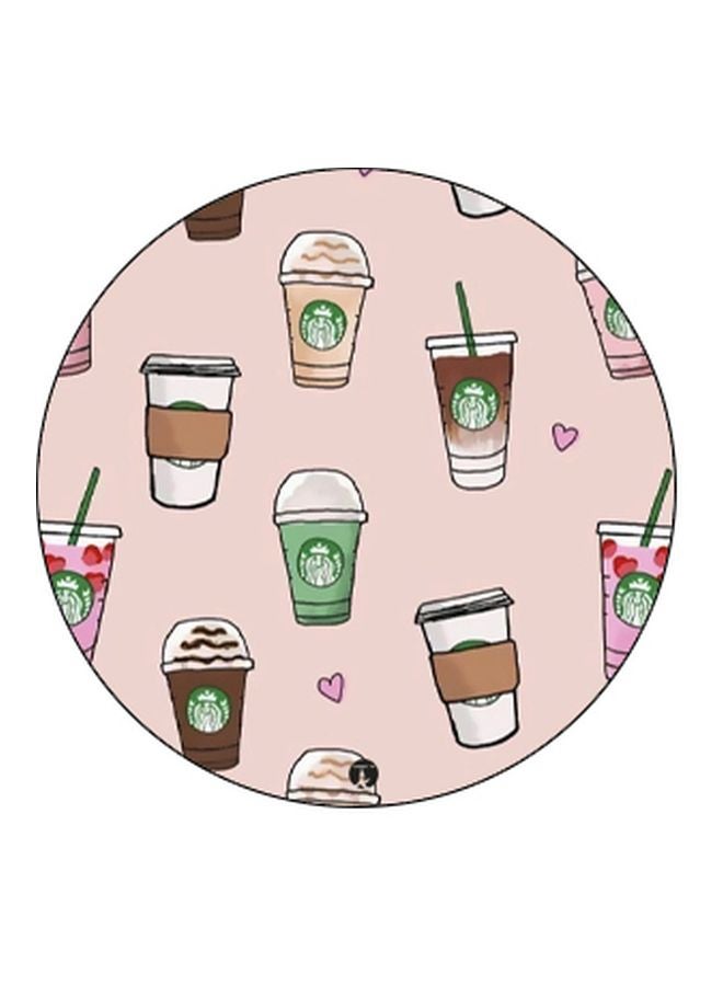 BP Starbucks Printed Pop Socket Phone Holder Beige/Green/Brown - Image 2