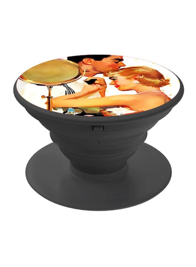 BP Painting Printed Pop Socket Phone Holder Gold/White/Black - Image 1