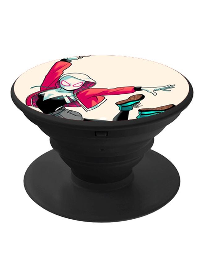 BP Cartoon Printed Pop Socket Phone Holder Beige/Red/Black - Image 1