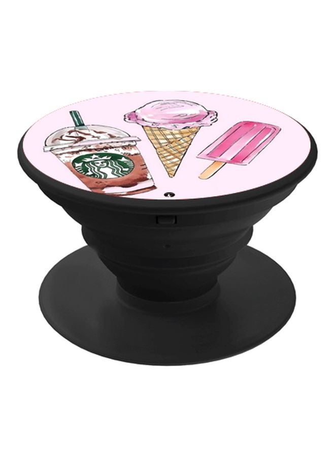 BP Ice Cream Cold Drink Printed Pop Socket  Phone Holder Pink/Beige/Green  - Image 1