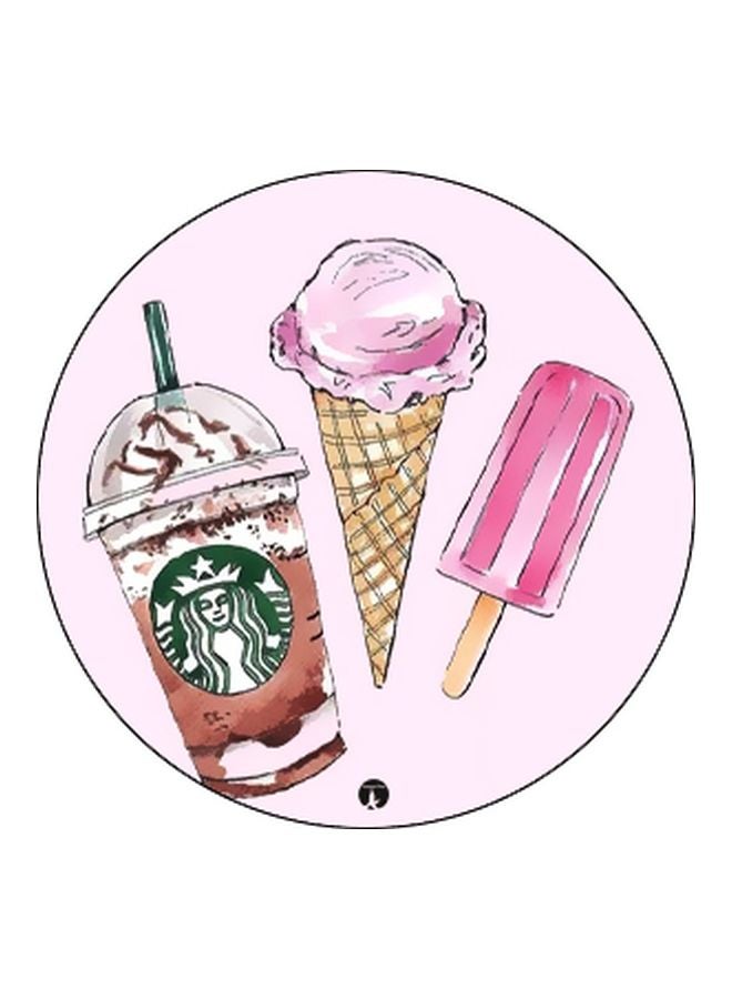 BP Ice Cream Cold Drink Printed Pop Socket  Phone Holder Pink/Beige/Green  - Image 2