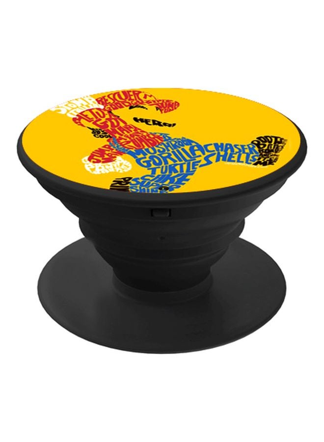 BP Cartoon Printed Pop Socket Phone Holder Yellow/Blue/Black - Image 1