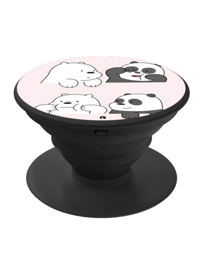 BP Panda And Bear Printed Pop Socket Phone Holder White/Grey/Black - Image 1