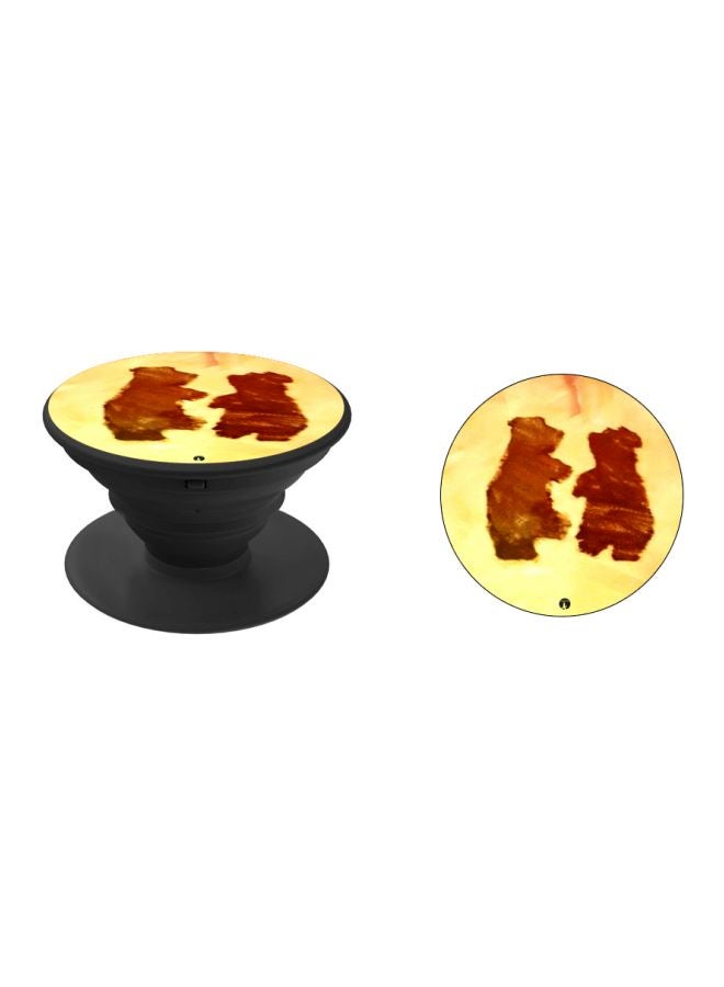 BP Cute Bears Printed Pop Socket Phone Holder Yellow/Brown/Black - Image 2