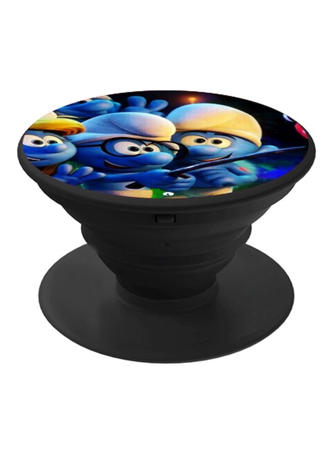 BP Cartoon Smurf Printed Pop Socket Phone Holder Blue/White/Black - Image 1